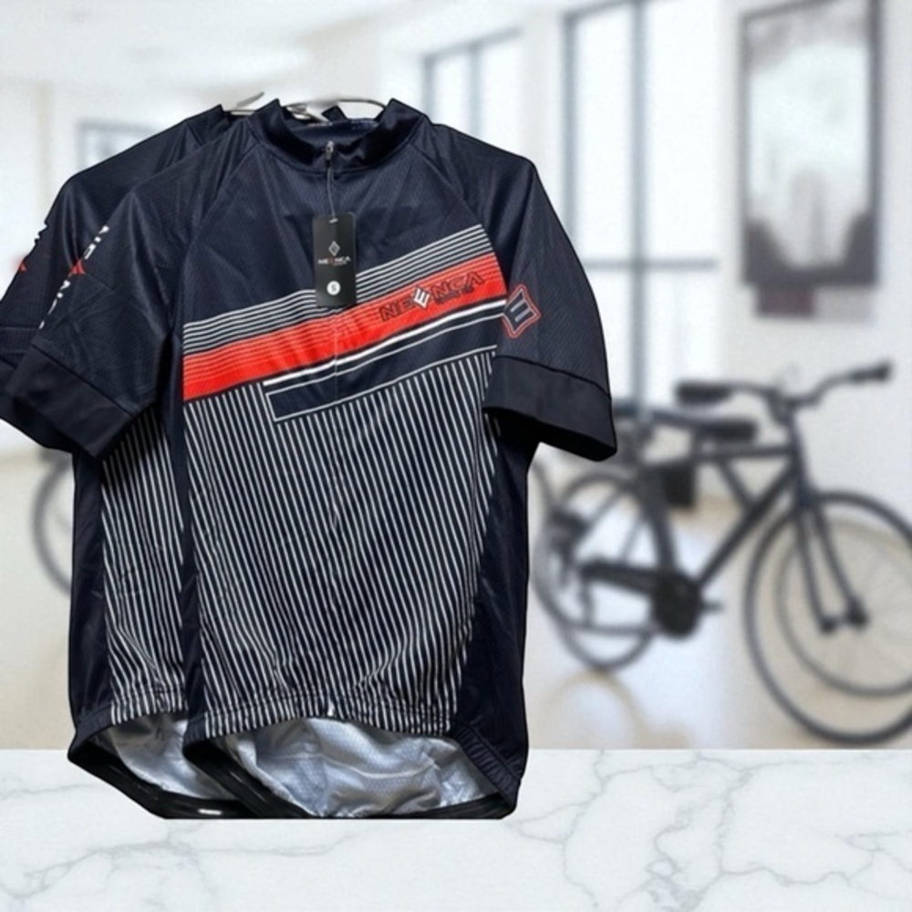 Neenca Cycling Jersey Short Sleeve Men's Blue White Full Zip Small​